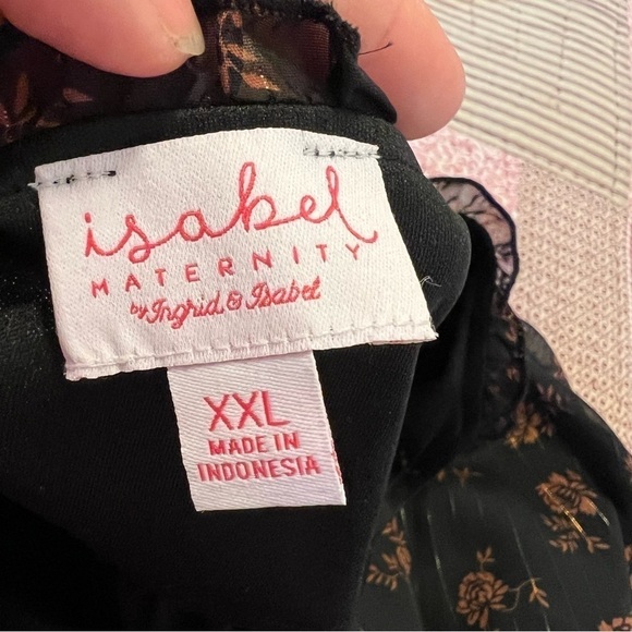 Isabel Maternity Dress Black Rust Floral Metallic - Picture 11 of 12